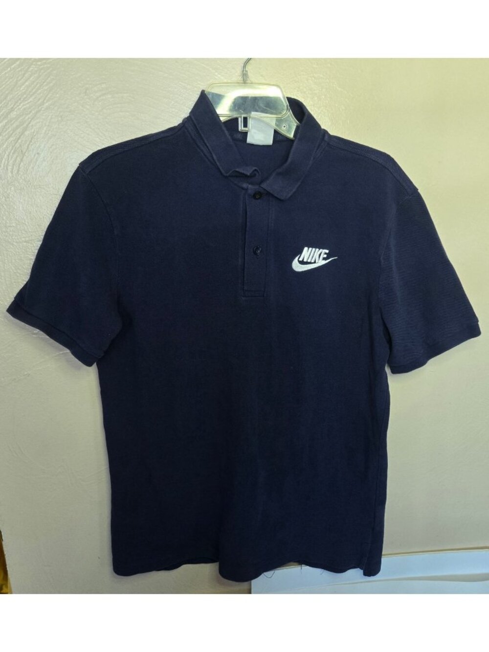 Nike Vintage Cotton Pique Polo With Embroidered Logo Sz Medium